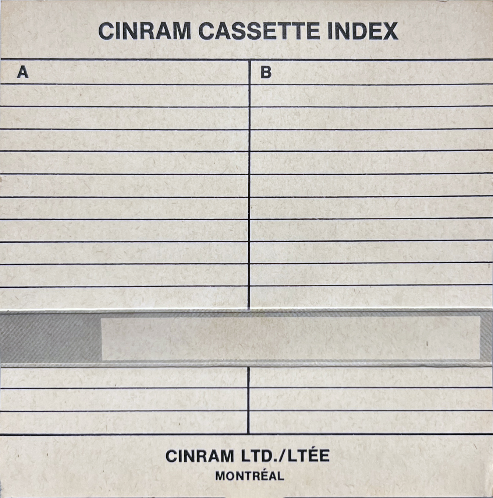 Compact Cassette Cinram 60 Type I Normal Canada