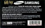 Compact Cassette Samsung SQC 60 Type I Normal 1996 North America