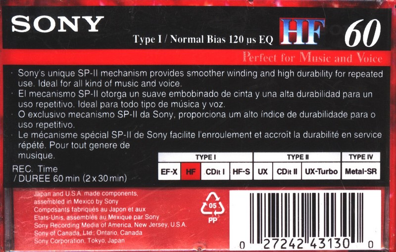 Compact Cassette: Sony  - HF 60