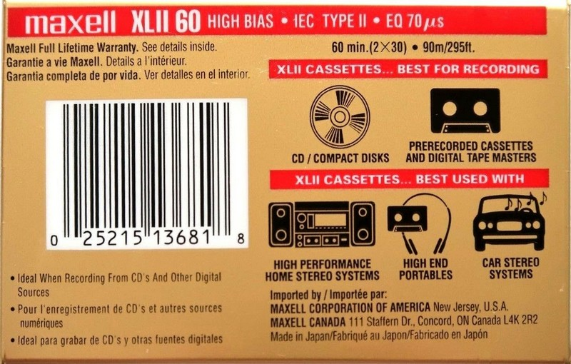 Compact Cassette: Maxell / Hitachi Maxell - XLII 60