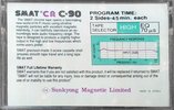 Compact Cassette Smat CR 90 Type II Chrome 1982 Europe