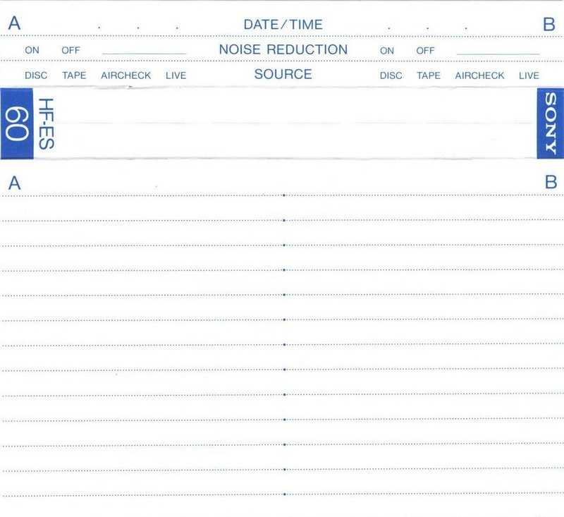 Compact Cassette Sony HF-ES 60 Type I Normal 1985 Europe
