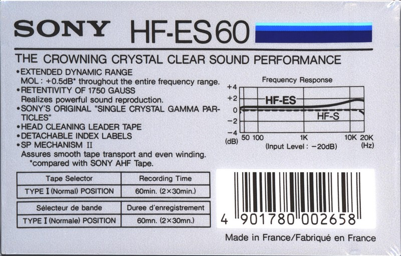 Compact Cassette: Sony  - HF-ES 60