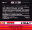 Compact Cassette TDK D 60 Type I Normal 1982 Australia, Europe