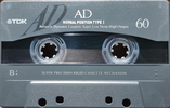 Compact Cassette TDK AD 60 "AD-60A" Type I Normal 1992 Japan