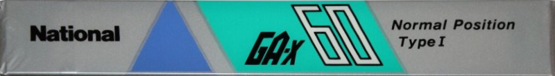 Compact Cassette National GA-X 60 "RT-GA60X" Type I Normal 1987 Japan