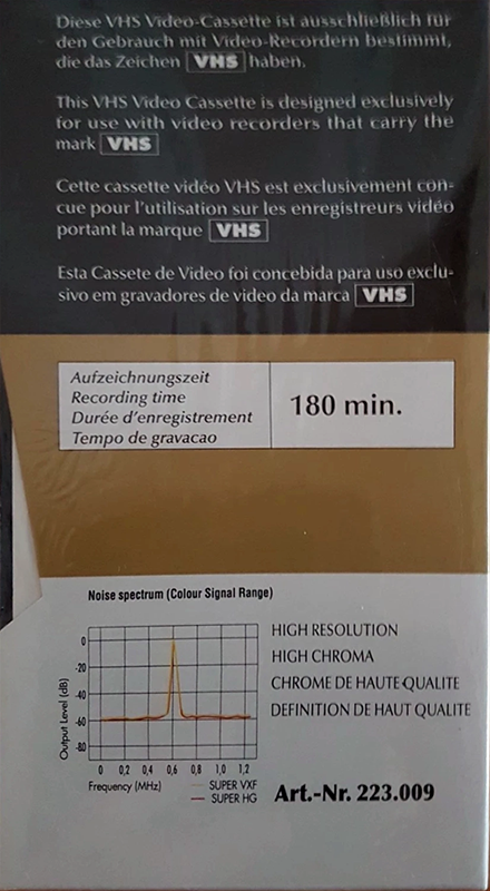 VHS, Video Home System Stereo Club 180 "Super VXF" Type I Normal Europe