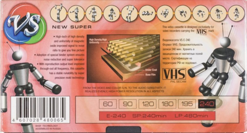 VHS, Video Home System:  VS - New Super 240