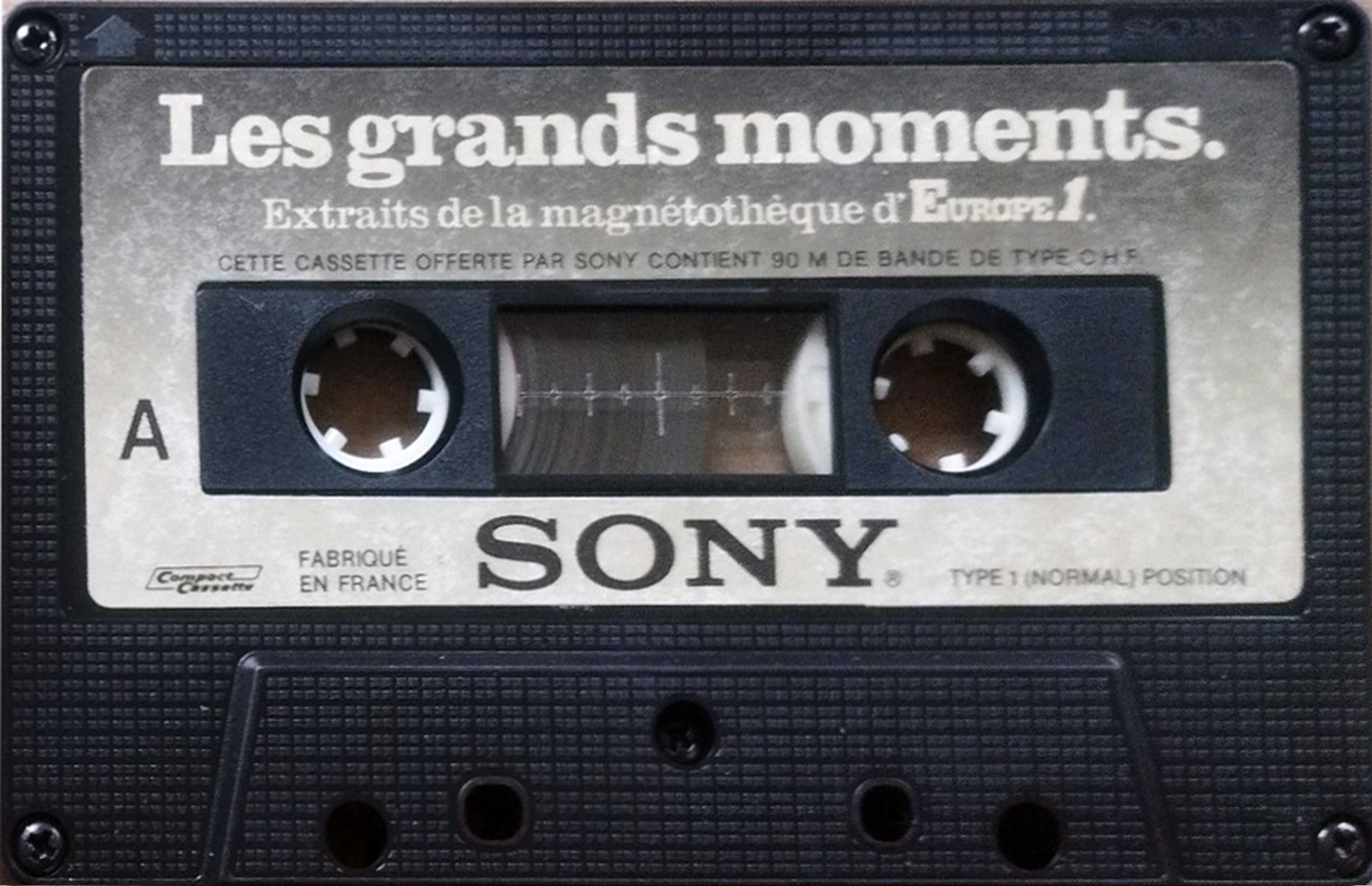 Compact Cassette Sony CHF 90 "Les grands moments" by "Europe 1" (French FM Radio)" Demonstration Tape 1979 France