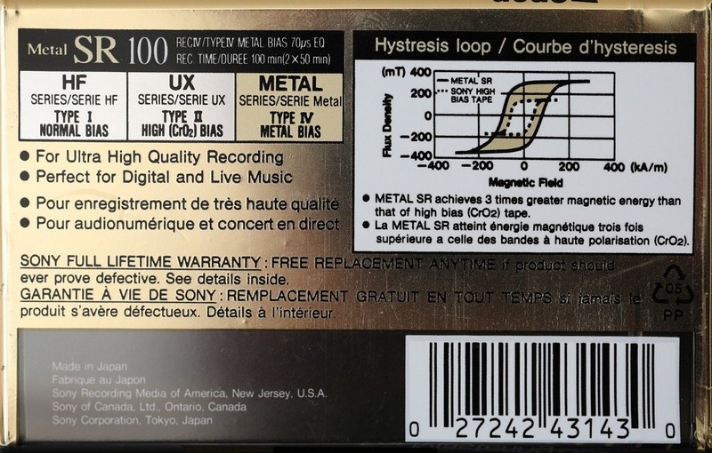 Compact Cassette: Sony  - Metal SR 90