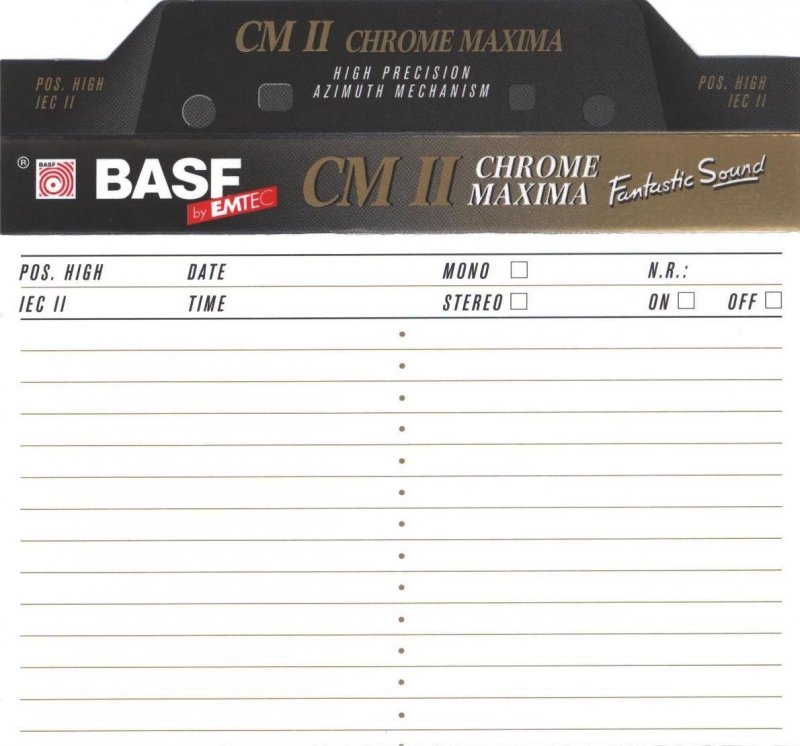 Compact Cassette BASF CM II Chrome Maxima 100 Type II Chrome 1995 Europe
