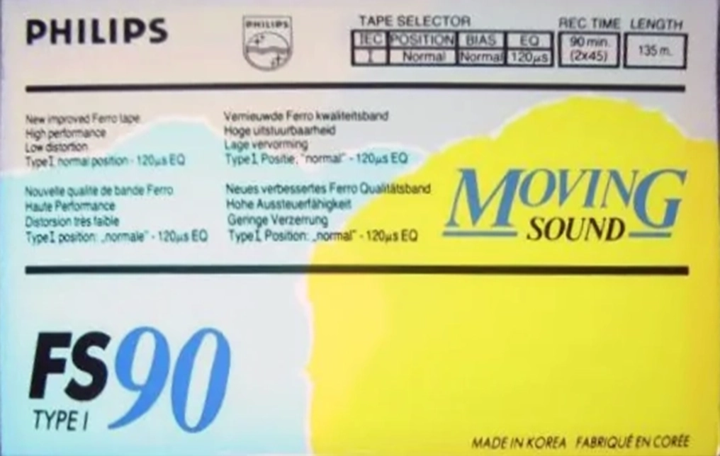 Compact Cassette Philips FS 90 "Moving Sound" Type I Normal 1986 Europe