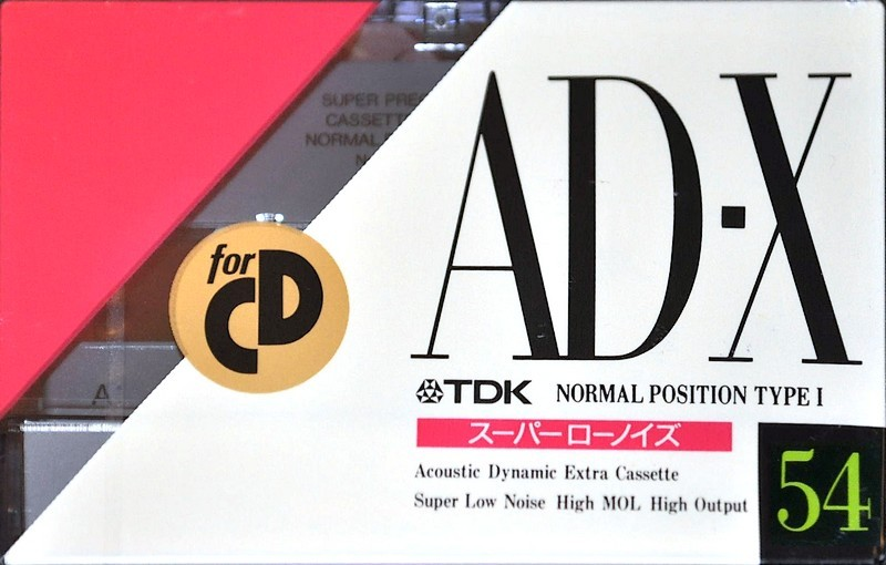 Compact Cassette TDK AD-X 54 "AD-X54M" Type I Normal 1990 Japan