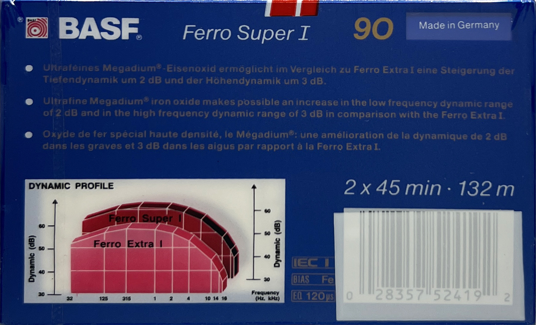 2 pack BASF Ferro Super I 90 Type I Normal 1989 Europe