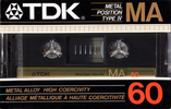 Compact Cassette TDK MA 60 Type IV Metal 1985 North America