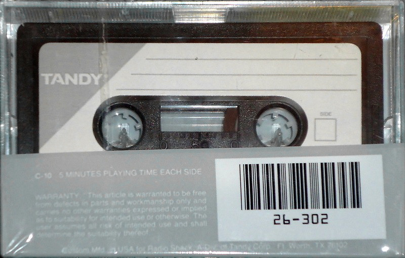 Compact Cassette Tandy 10 "26-302" Computer Cassette USA