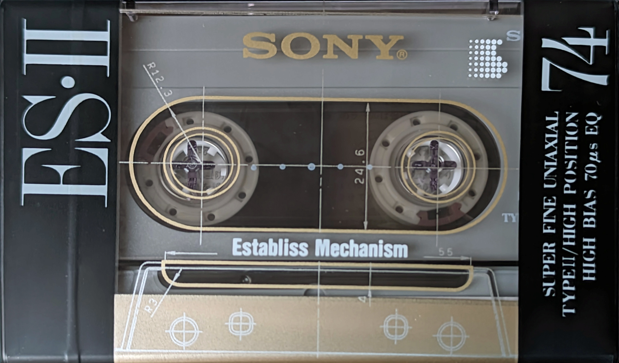 Compact Cassette Sony ES-II 74 "C-74ES2" Type II Chrome 1991 Japan