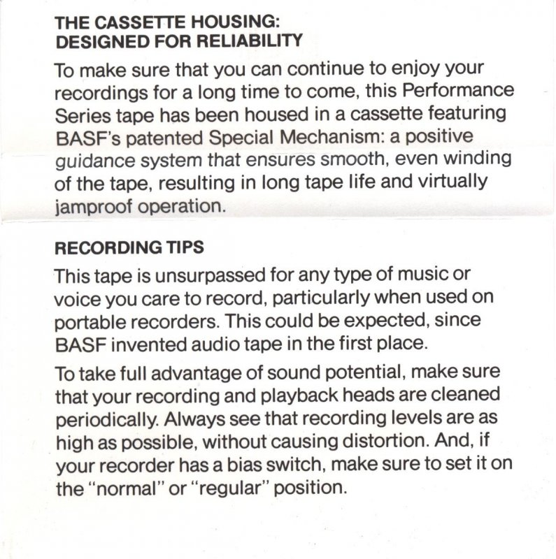 Compact Cassette: BASF  - performance series 90