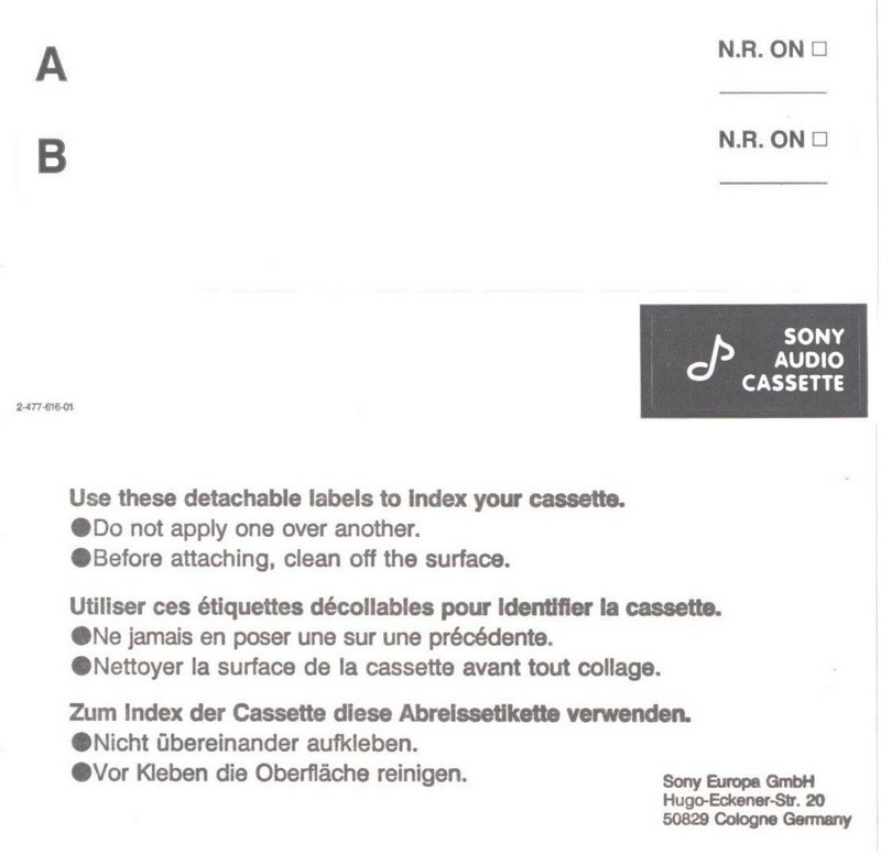 Compact Cassette Sony HF 90 Type I Normal 1996 Europe