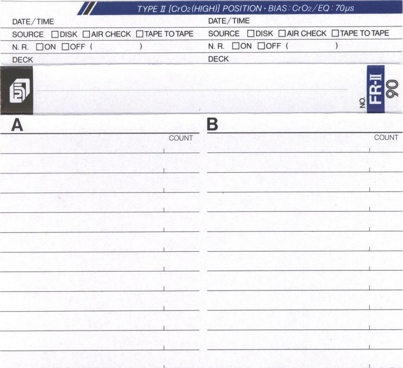 Compact Cassette Fuji FR-II 90 Type II Chrome 1988 North America
