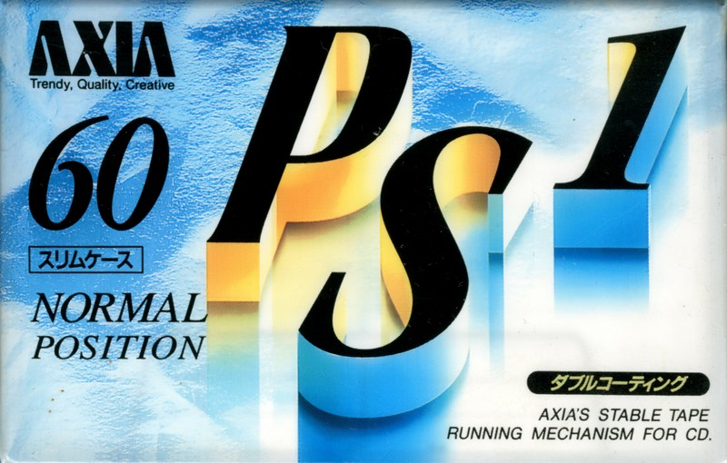 Compact Cassette AXIA PS-I / PS-1 60 "PS1F 60" Type I Normal 1993 Japan