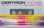 Compact Cassette Certron HD 45 Type I Normal 1986 USA
