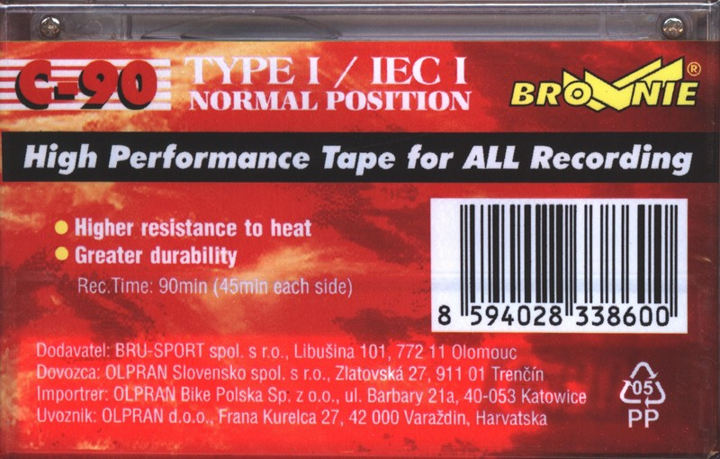 Compact Cassette Brownie 90 Type I Normal East Europe