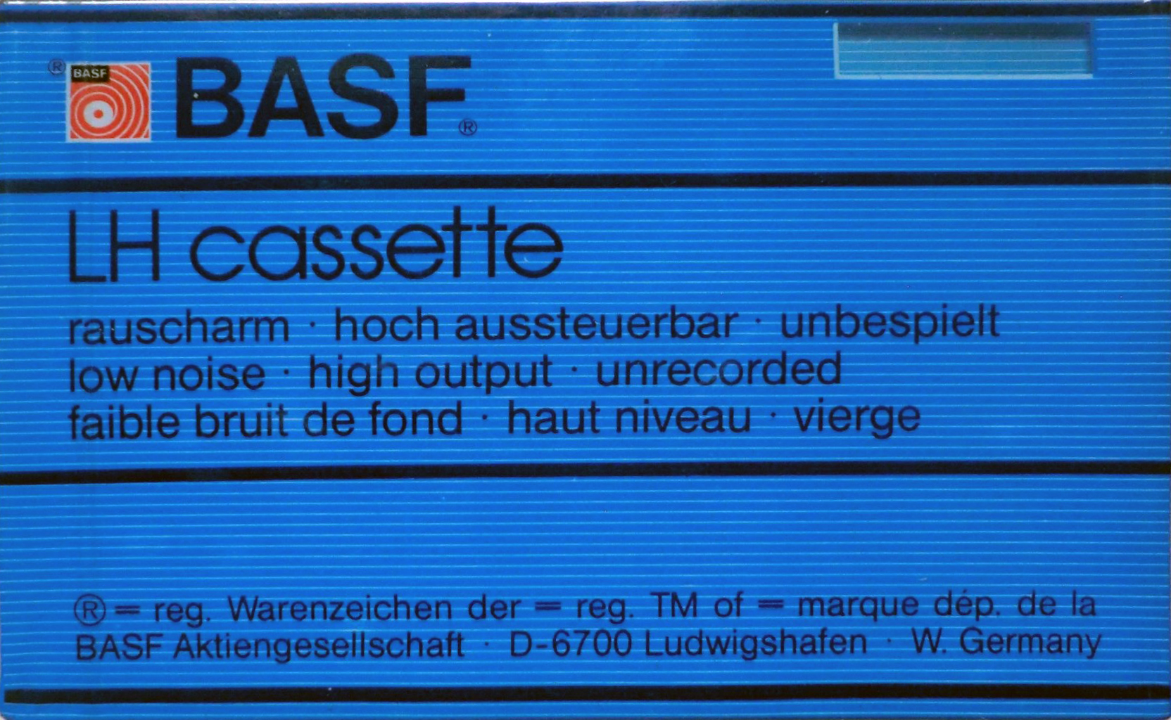 Compact Cassette BASF LH 60 Type I Normal 1984 Germany