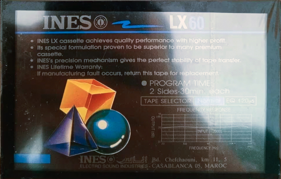 Compact Cassette Ines LX 60 Type I Normal 1991 Maroc