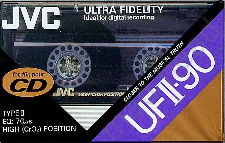 Compact Cassette JVC UFII 90 Type II Chrome 1990 Europe