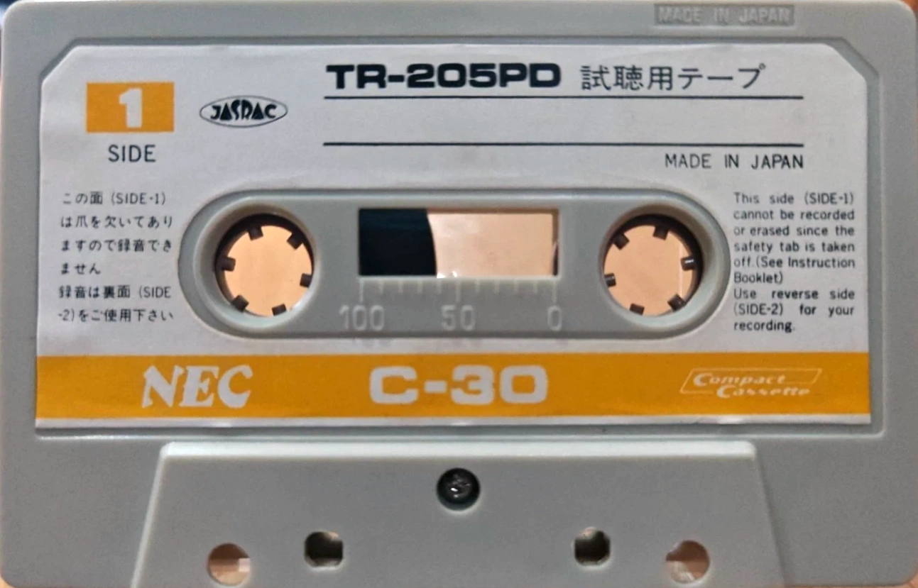 Compact Cassette NEC TR 30 "TR-205PD" Demonstration Tape 1972 Japan