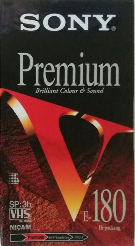VHS, Video Home System Sony Premium 180 "E-180VF" Type I Normal 1996 Europe