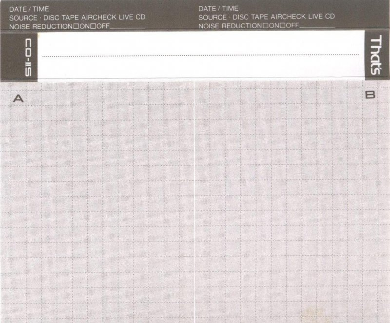 Compact Cassette Thats CD-IIS 64 Type II Chrome 1989 Japan