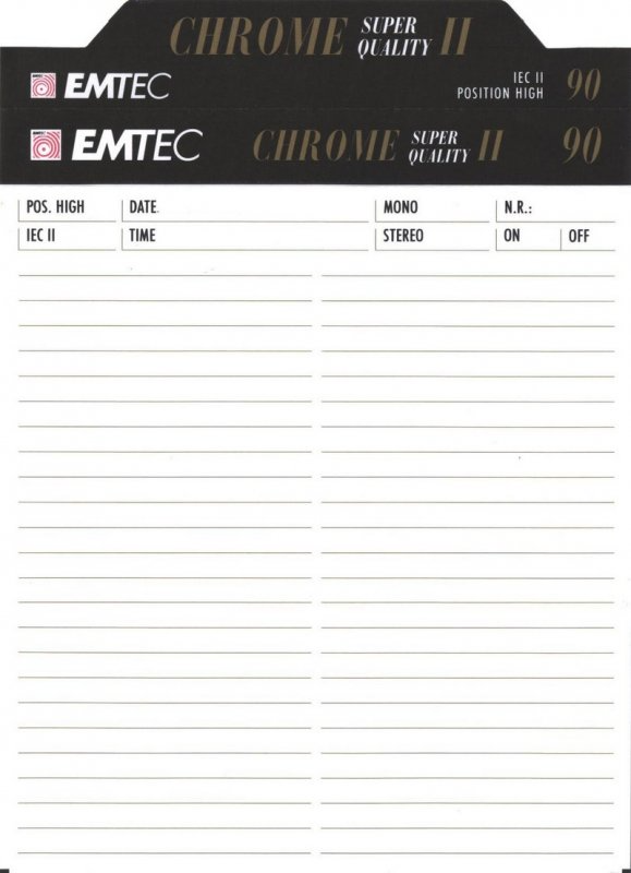 Compact Cassette Emtec Chrome Super Quality II 90 Type II Chrome 2004 Europe