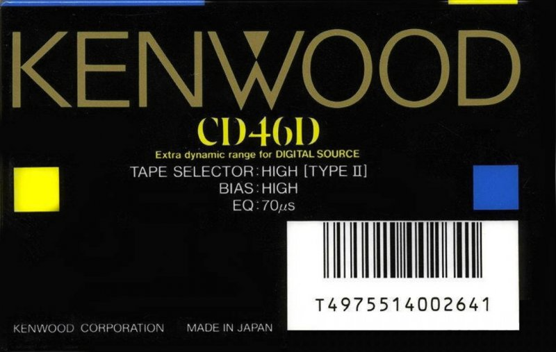 Compact Cassette Kenwood CD 46 Type II Chrome 1987 Japan