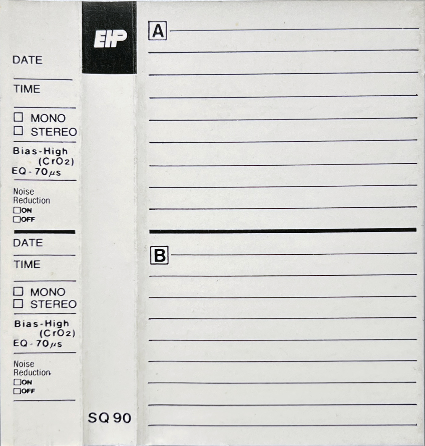 Compact Cassette EHP SQ 90 Type I Normal South Korea