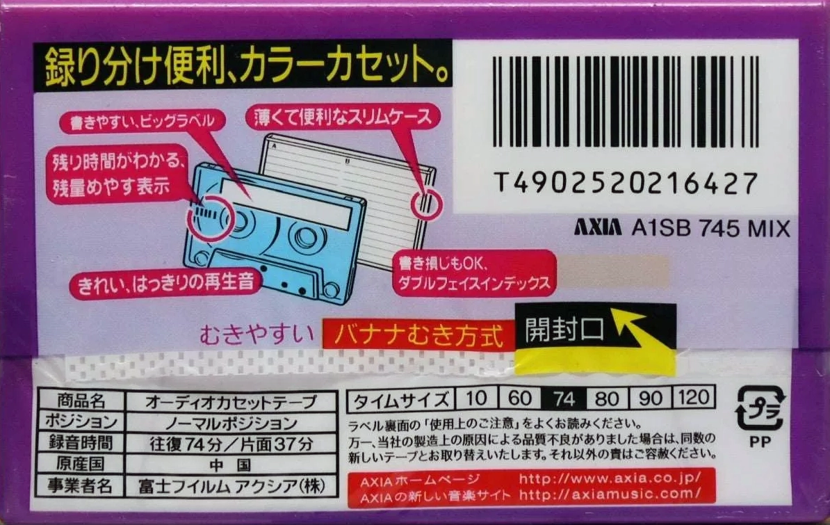 5 pack AXIA A 74 "Color A1SB 745 MIX" Type I Normal 2012 Japan
