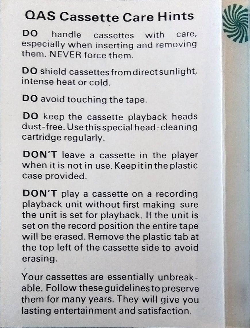 Compact Cassette QAS Cleaning Cassette Unknown Country