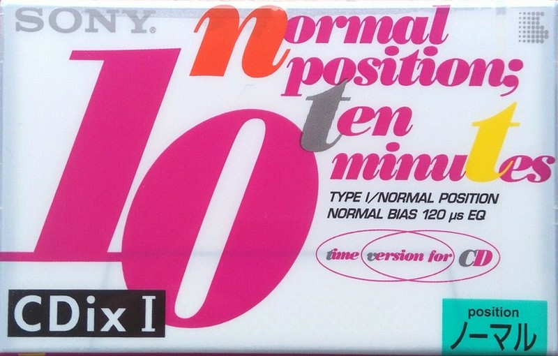 Compact Cassette Sony CDix I 10 "C-10CDX1b" Type I Normal 1994 Japan