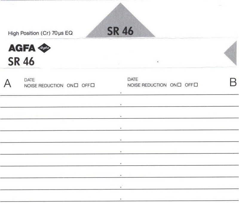 Compact Cassette AGFA SR 46 Type II Chrome 1989 Europe