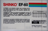 Compact Cassette Shinko EF 60 Type I Normal