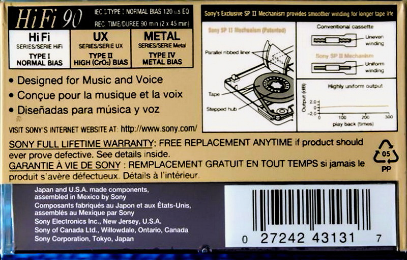 Compact Cassette: Sony  - Hi Fi 90