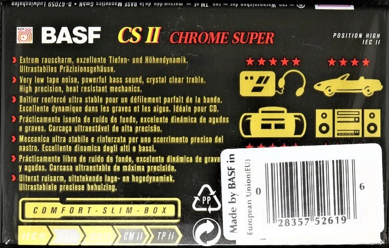 Compact Cassette BASF CS II Chrome Super 90 Type II Chrome 1995 North America