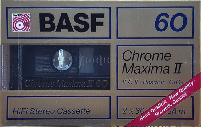 Compact Cassette BASF Chrome Maxima II 60 Type II Chrome 1988 North America