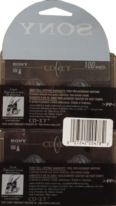 Blister Sony CD-IT 90 Type II Chrome 1995 North America