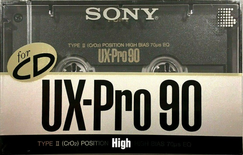 Compact Cassette Sony UX-Pro 90 "UX-PRO90B" Type II Chrome 1989 Japan