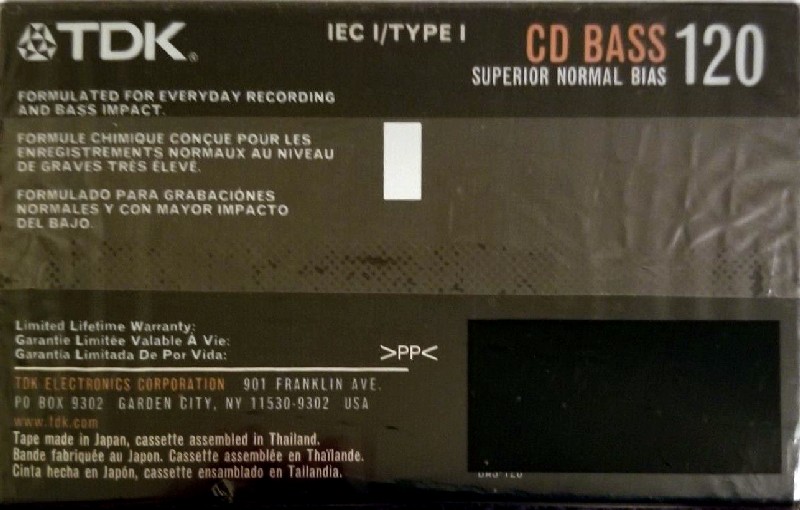 3 pack TDK CD Bass 120 Type I Normal 2008 North America