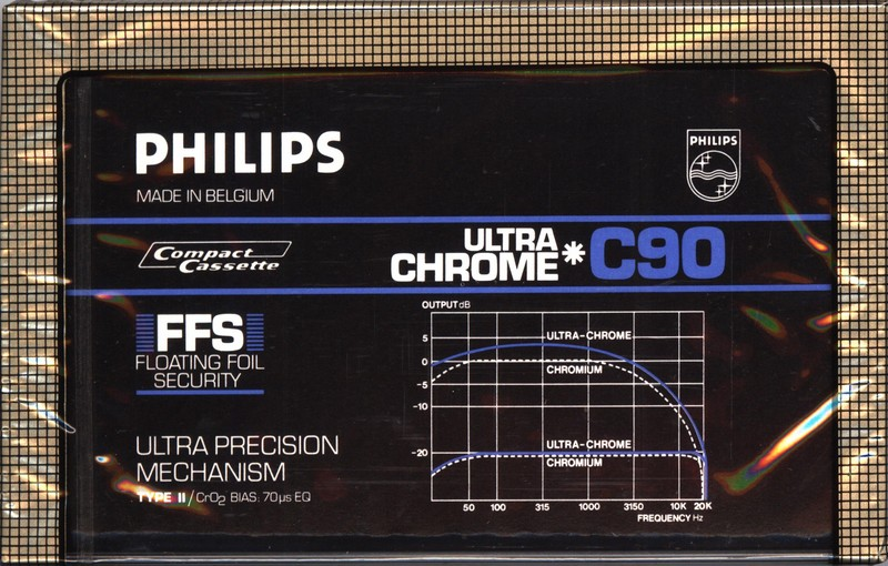 Compact Cassette Philips Ultra Chrome 90 Type II Chrome 1981 Europe