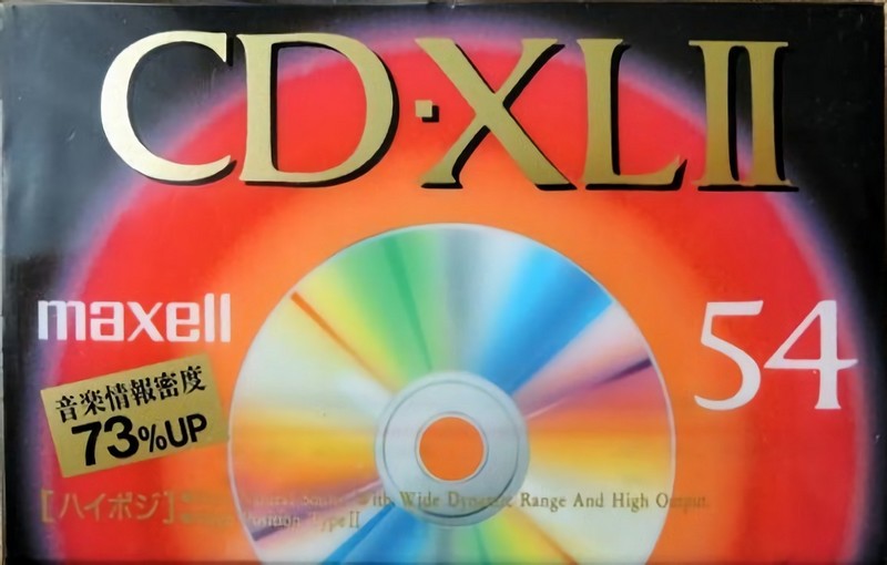 Compact Cassette Maxell CD-XL 54 "CDXL2-54" Type II Chrome 1992 Japan