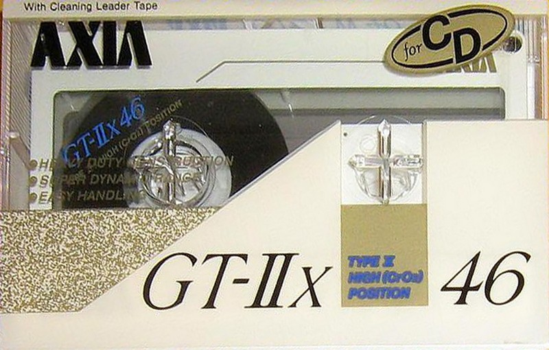 Compact Cassette AXIA GT-IIx 46 "GT-2x W 46" Type II Chrome 1989 Japan